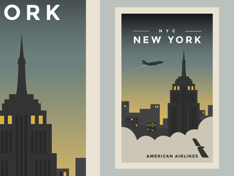 NYC Travel Poster by Carissa Penaflorida on Dribbble