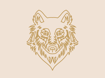 Wolf illustration outline wolf