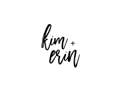 kim + erin invites minimal script simple wedding