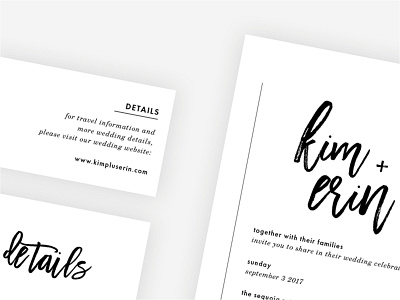 kim + erin invitation minimal script simple wedding