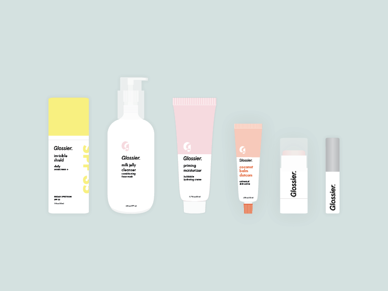 Glossier Products Illustrations beauty glossier illustrations makeup products skincare
