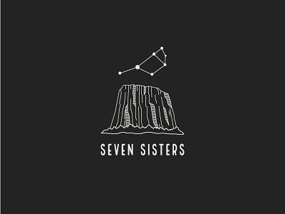 Seven Sisters Logo brand identity branding devils tower illustration kiowa logo native american pleiades seven sisters star cluster wine
