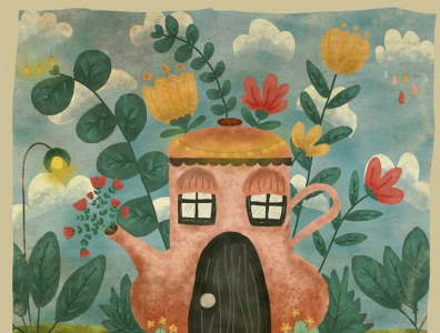 Teapot Fairy House design fairy fantasy house illustration tale texture