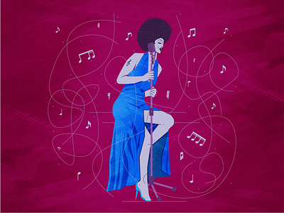 la cantante de jazz design illustration vector