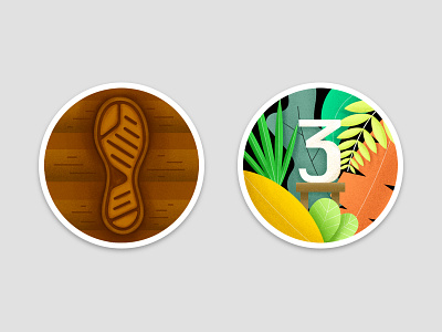 Habit Badge #1 achievement app badge flower habit illustration leaf number step ui vector