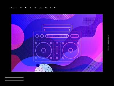Electronic Poster #1 app banner electronic graphic design illustration music pattern poster stipple vector