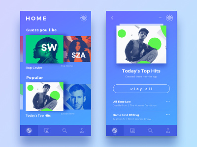 Music App #1 album app cd home list music paly recommend spotify ui