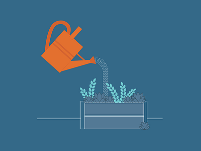 Growth Garden flat illustration flowers garden growth succulent vector watering can