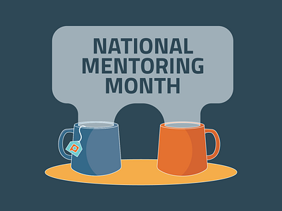 National Mentoring Month business coffee cup corporate illustration mentors mentorship mug national mentoring month office tea vector