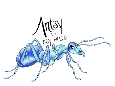 Antsy ant hand drawn illustration watercolor