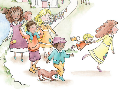 Pied Piper children illustration ink kidlit pied piper watercolor