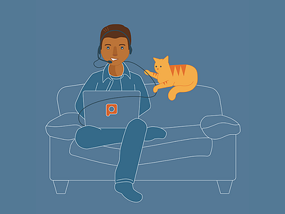 Couch Commute business cats characters commuter corporate couch flat flat illustration illustraion illustrator office remote work vector vector art work