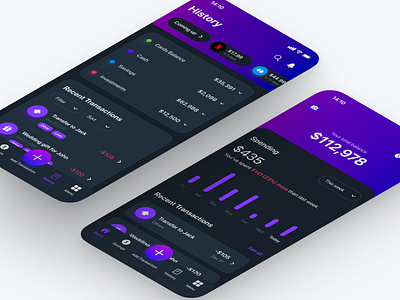 Personal Financial Management App - Dark Mode