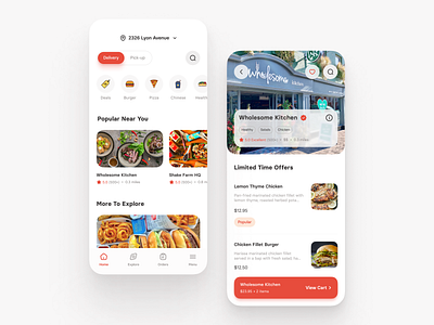 Food Ordering App UI app button carousel design food home home screen mobile app order search bar ui ui design user experience ux