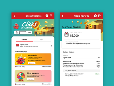 Rewards & Challenge app digitaldesign ui ux