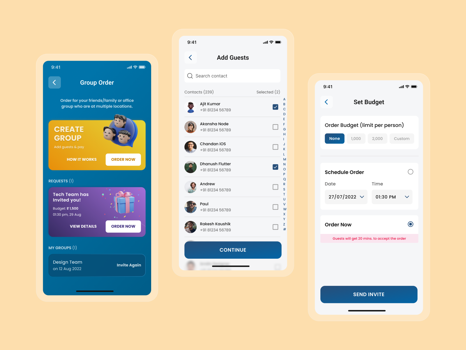 Food Group Order App Module by Arun Hitaishi on Dribbble