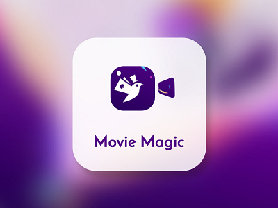 Movie Magic - Logo design app icon art artwork camera cinema design illustration logo design magic movies photoshop purple colour