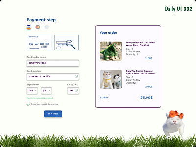 Daily UI #002 - Credit card checkout