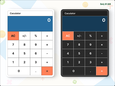 Daily UI #004 - Caculator (Light Mode & Dark Mode)