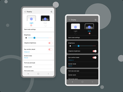 Daily UI #007 - Settings: Display screen (Dark & Light Mode)