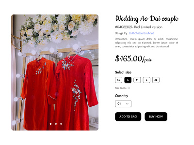 Daily UI #012 - Single Item : Wedding Ao Dai
