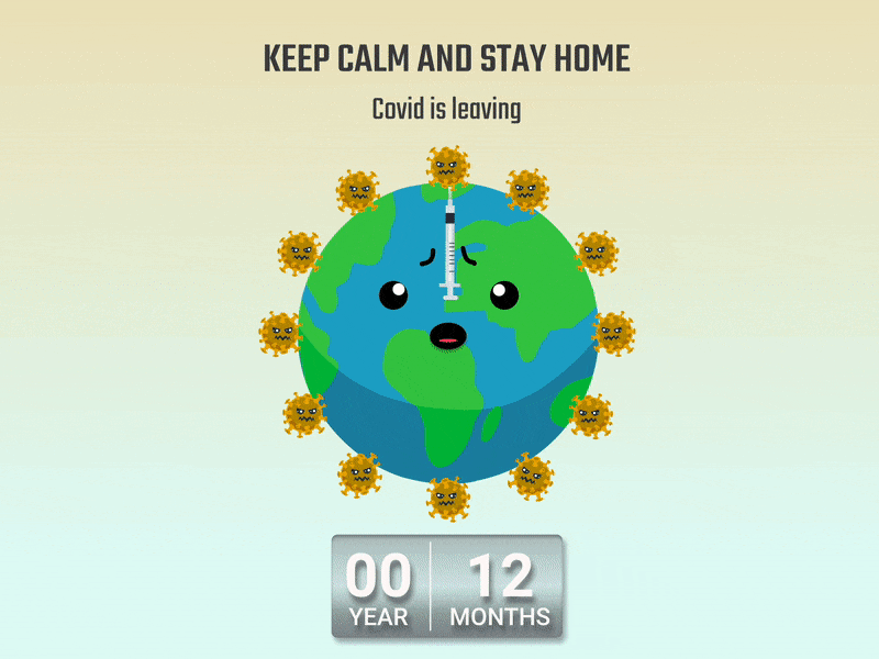 Daily UI #014 - Countdown timer : Covid countdown timer (re-up) 014 animation challenge corona countdown countdown timer covid daily ui daily ui 014 dailyui day14 earth gif health strong timer ui