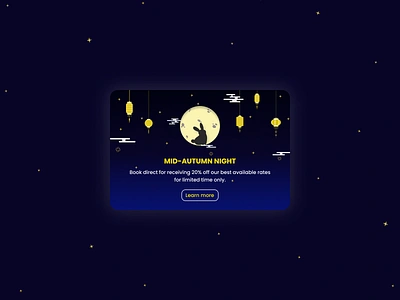 Daily UI #016 - Pop up/ Overlay: Mid-Autumn daily ui daily ui 16 dailyui dailyui016 dark festival lantern mid autumn midautumn moon night overlay pop up popup rabbit star ui yellow