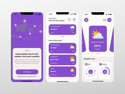 Weather Mobile App app appdesign design ui ux