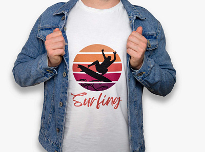 Surfing T-Shirt Design 2022 branding colorful corporate design graphic design graphics illustration logo minimal modern sea beach surfing t shirt typography ui ux vector water web