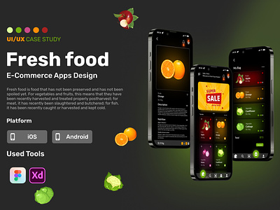 Fresh Food E-Commerce Apps UI/UX CASE STUDY