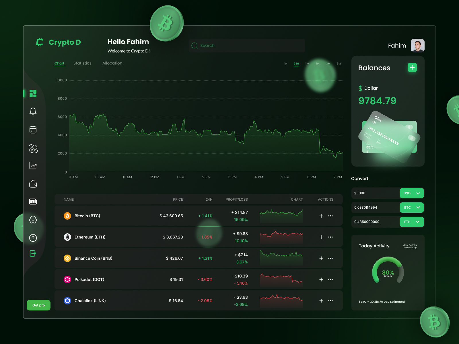 cryptocurrency dashboard app