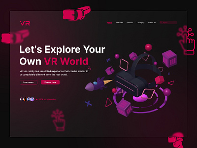 Virtual Reality (VR) Website UI UX Design 4 ai artificial intelligence augmented reality dark design future home page landing page modern oculus product design tech ui uiux unique selling point ux vr web design website website design