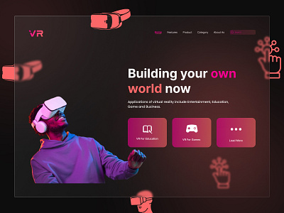 Virtual Reality (VR) landing page Design