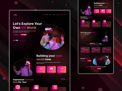 Virtual Reality (VR) Website Home Page UI UX Design ai app ar artificial intelligence branding colorful corporate dark design graphic design icon landing page minimal modern ui uiux ux vr web web design