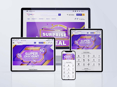 Multi - Vendor E-Commerce Website UI UX Design 3d animation app corporate design e shop ecommerce design ecommerce landing page ecommerce shop ecommerce website design graphic design icon landing page design minimal modern multi vendo ui ux web design website