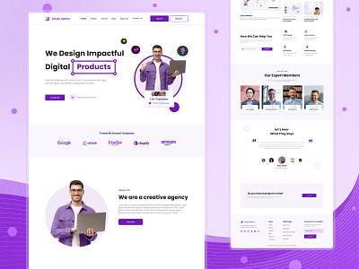 Design Agency Website Home Page UI UX Design agency agency website branding company corporate creative creative agency creative direction design digital agency home page landing page modern personal branding portfolio studio ui uiux ux web design