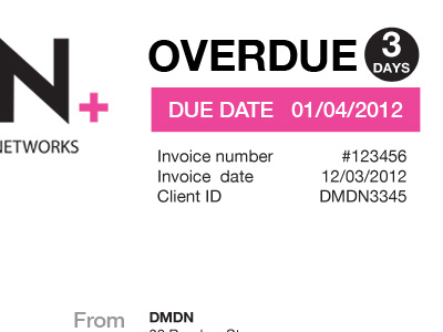 DMDN+ Invoice invoice overdue