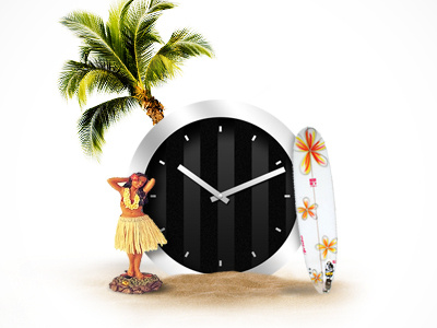 Dribble clock design hawaii photoshop time