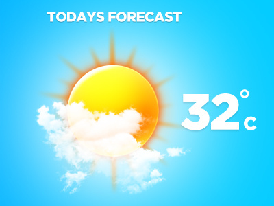 Sunny Day Icon clouds degrees design forecast icon photoshop sky sun sunny weather