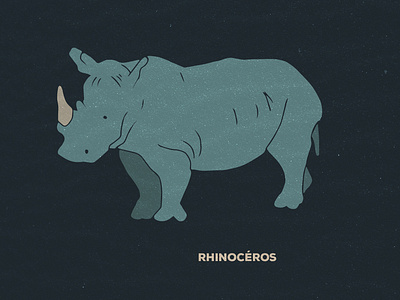 Rhinocéros hand draw illustration old school rhinoceros rhinocéros