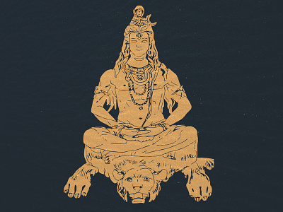 Shiva god hand draw illustration india linocut linogravure lord shiva old school peace shiva supreme