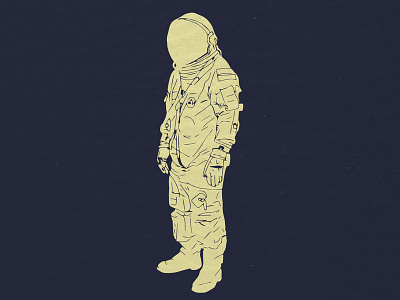 Astronaute astronaut astronaute hand draw illustration linocut old school space