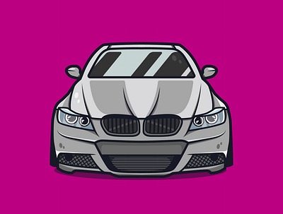 BMW E90 illustration. graphic design