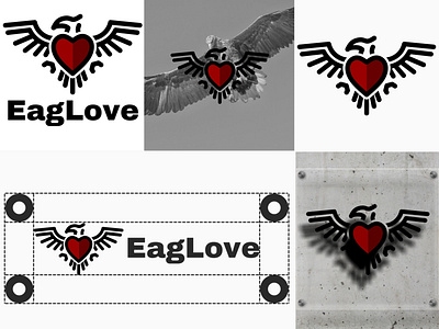 Love Of Eagle black branding claw design eagle feather fly freedom graphic design hawk line logo company logo create logo inspiration logo simple logo website logoground love red wings