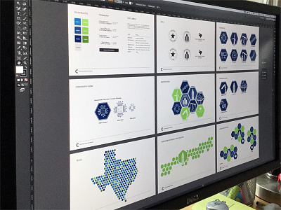 TXWC Campaign blue branding campaign green honeycombs iconography in progress texas txwc workforce