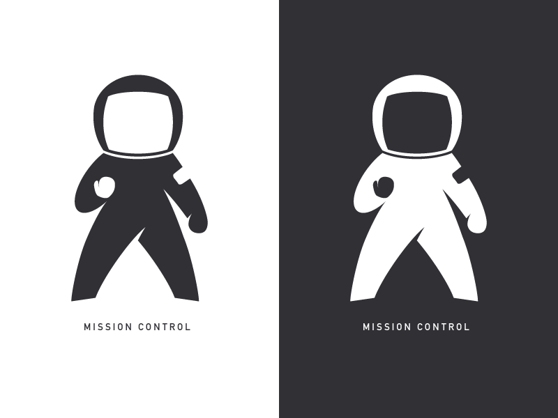 Mission Control astronaut logo logomark space fist pump