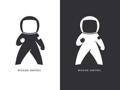 Mission Control astronaut fist pump logo logomark space