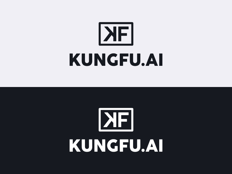 Kungfu.AI Lockup branding agency kungfu artificial intelligence lockup logo black and white branding