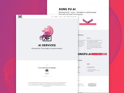 Kungfu.AI Website artificial intelligence clean coco coco gothic design homepage kungfu minimal purple red web design webpage website white wordpress