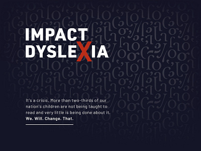 Impact Dyslexia ascender black bold bowl branding crisis descender disability dyslexia fragments letter x letters logo pattern reading red serif stem x